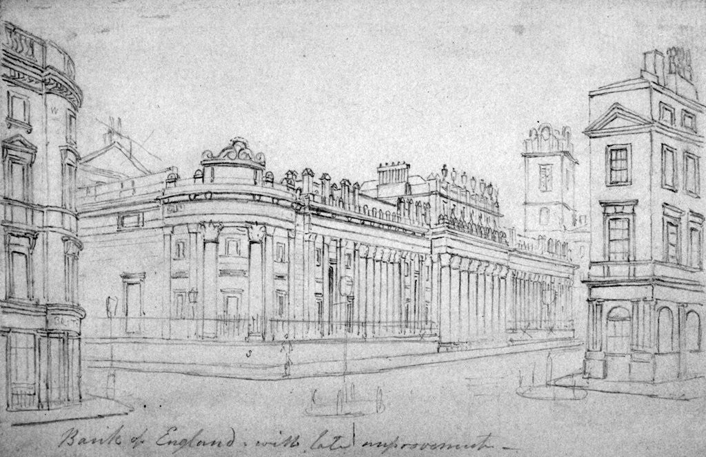 Detail of The Bank of England, City of London by Thomas Hosmer Shepherd