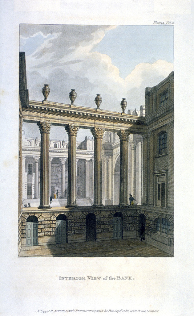 Detail of View of inner courts at the Bank of England, City of London by Anonymous