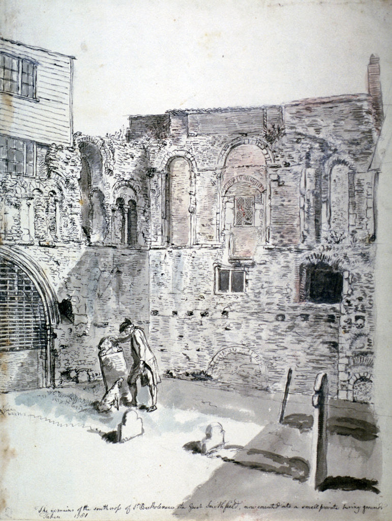 Detail of St Bartholomew-the-Great, Smithfield, City of London by John Carter