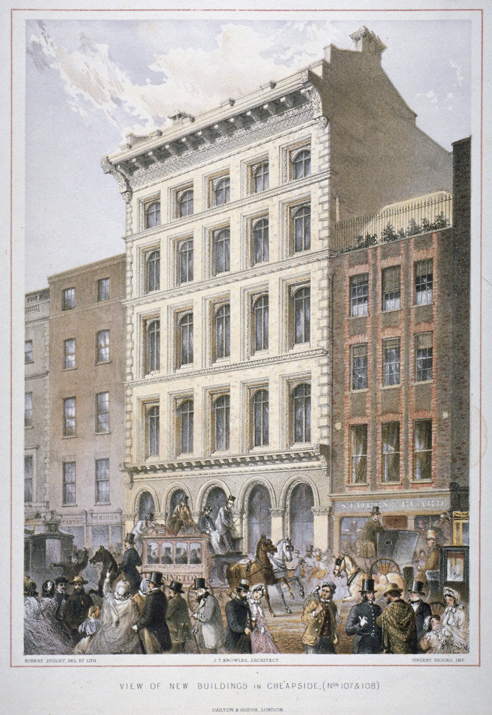 Detail of New buildings in Cheapside (nos 107 and 108), City of London by Robert Dudley