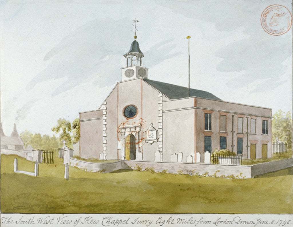 Detail of South-west view of the Church of St Anne, Kew, Surrey by Anonymous