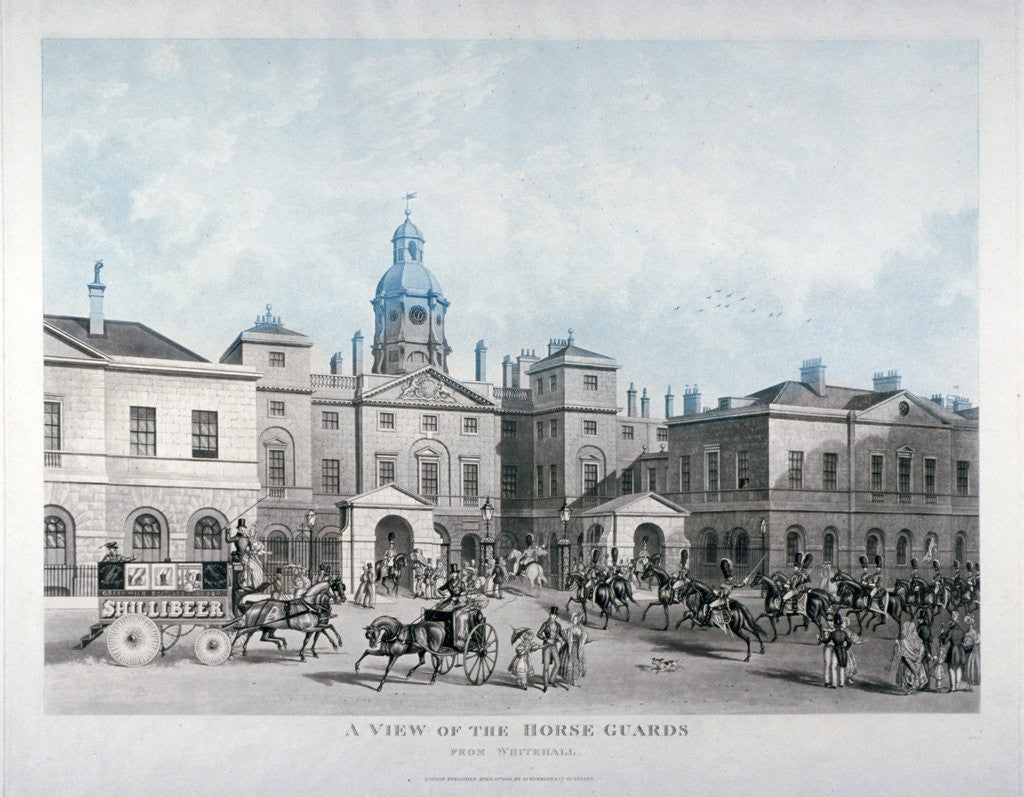 Detail of A view of the Horse Guards from Whitehall, Westminster, London by Anonymous