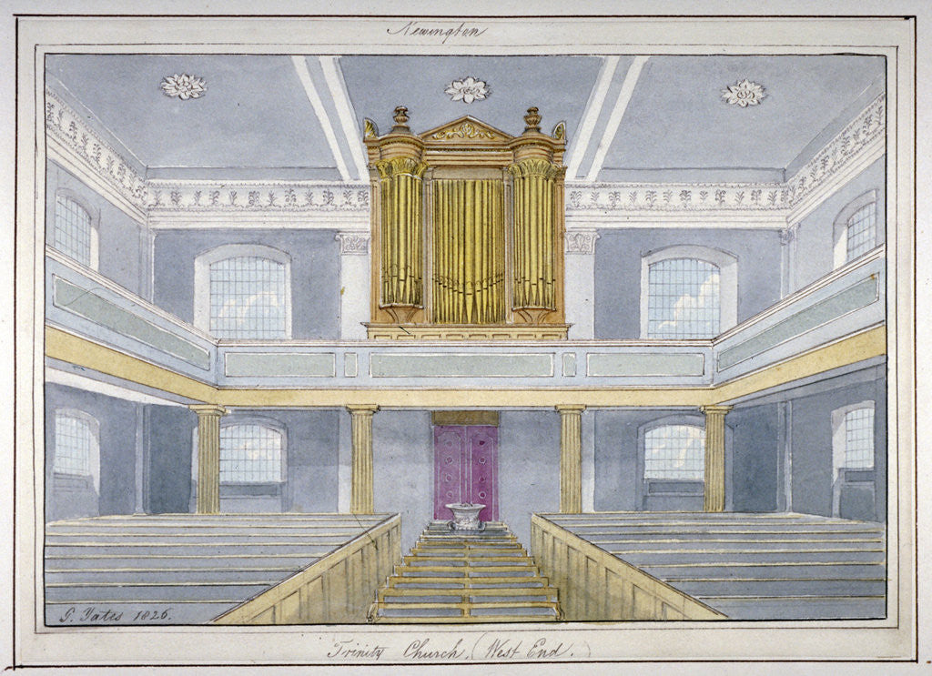 Detail of Interior of Holy Trinity Church, Newington, Southwark, London by G Yates