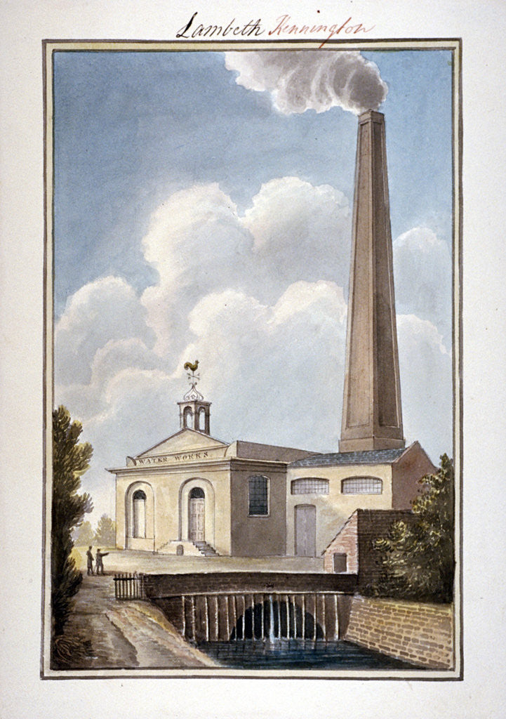 Detail of New London Waterworks, Vauxhall, Lambeth, London by G Yates