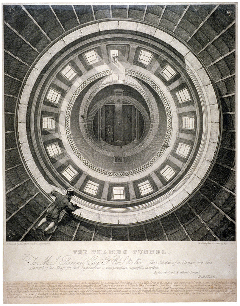 Detail of Shaft for descent to the entrance of the Thames Tunnel (view from the top), London by Anonymous