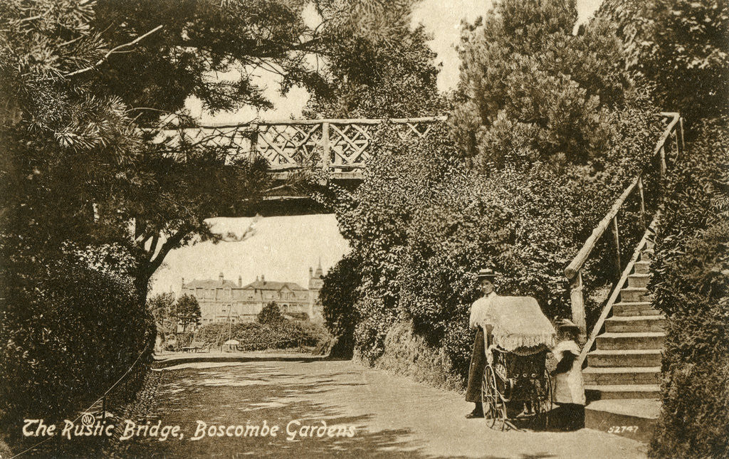 Detail of The Rustic Bridge, Boscombe Gardens, Bournemouth, Dorset by Anonymous
