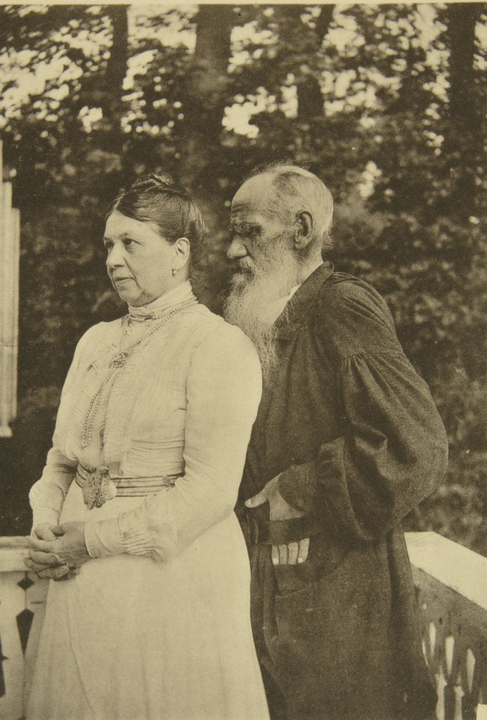Detail of Russian author Leo Tolstoy and his wife, Sophia, Russia, 1890s. by Sophia Tolstaya