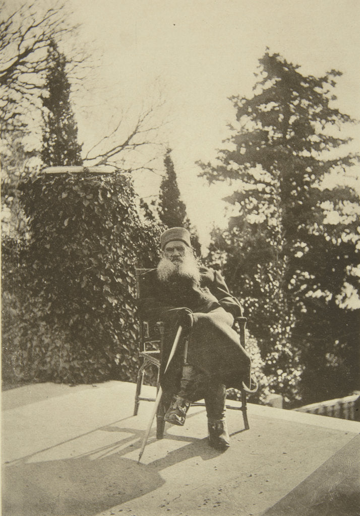 Detail of Russian author Leo Tolstoy, Gaspra, Crimea, Russia, 1902. by Sophia Tolstaya