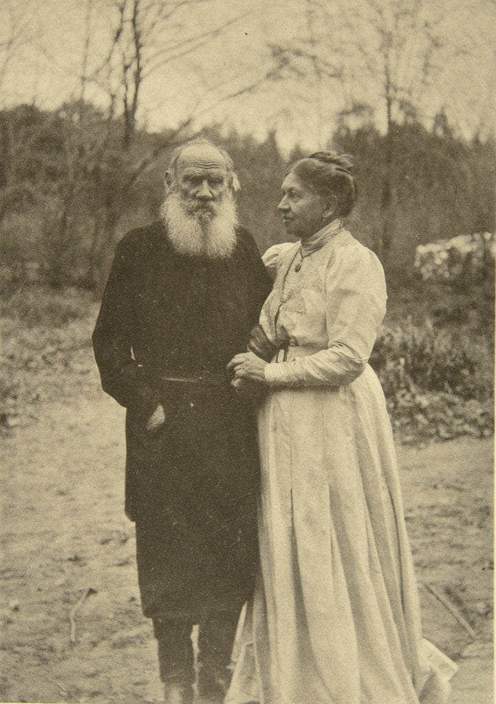 Detail of Russian author Leo Tolstoy and his wife, Sophia, Russia, 23 September 1910. by Sophia Tolstaya