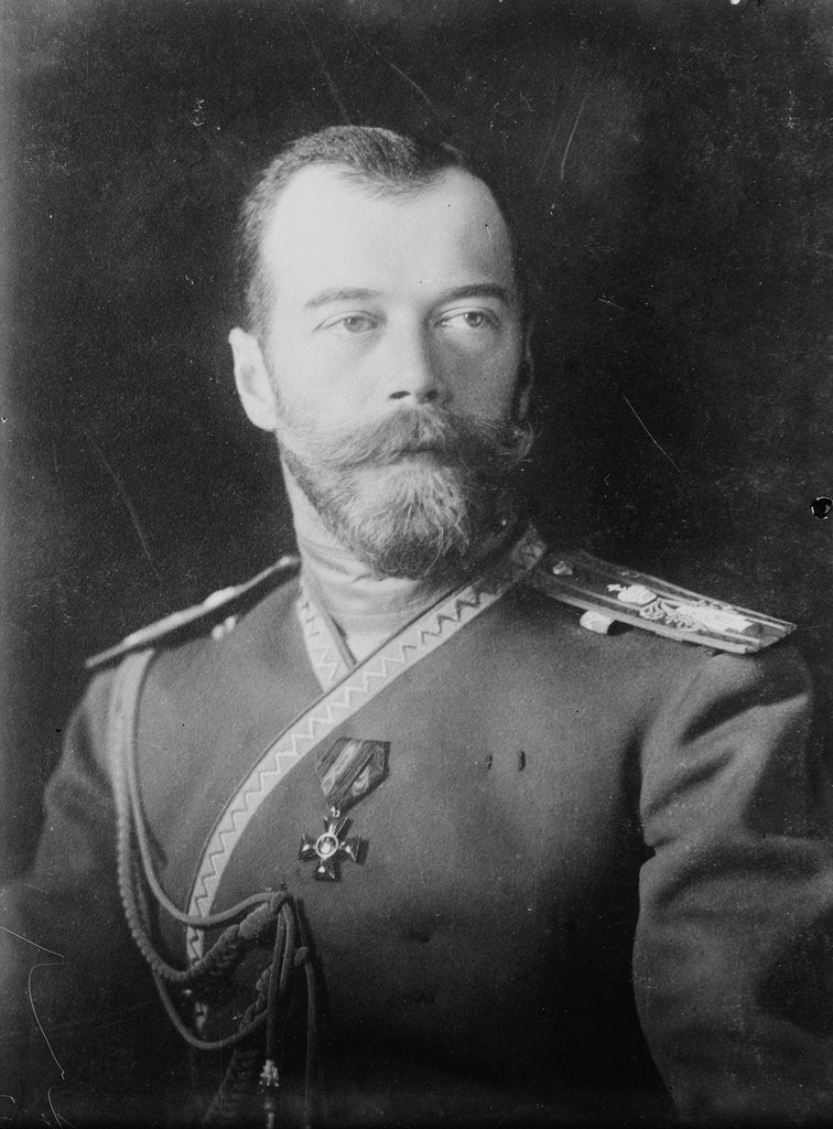 Detail of Tsar Nicholas II of Russia, 1909. by Anonymous