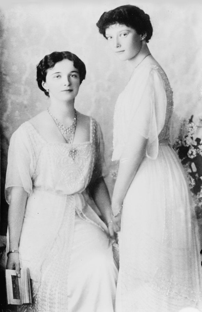 Detail of Grand Duchesses Olga and Tatiana of Russia, 1910s by K von Hahn