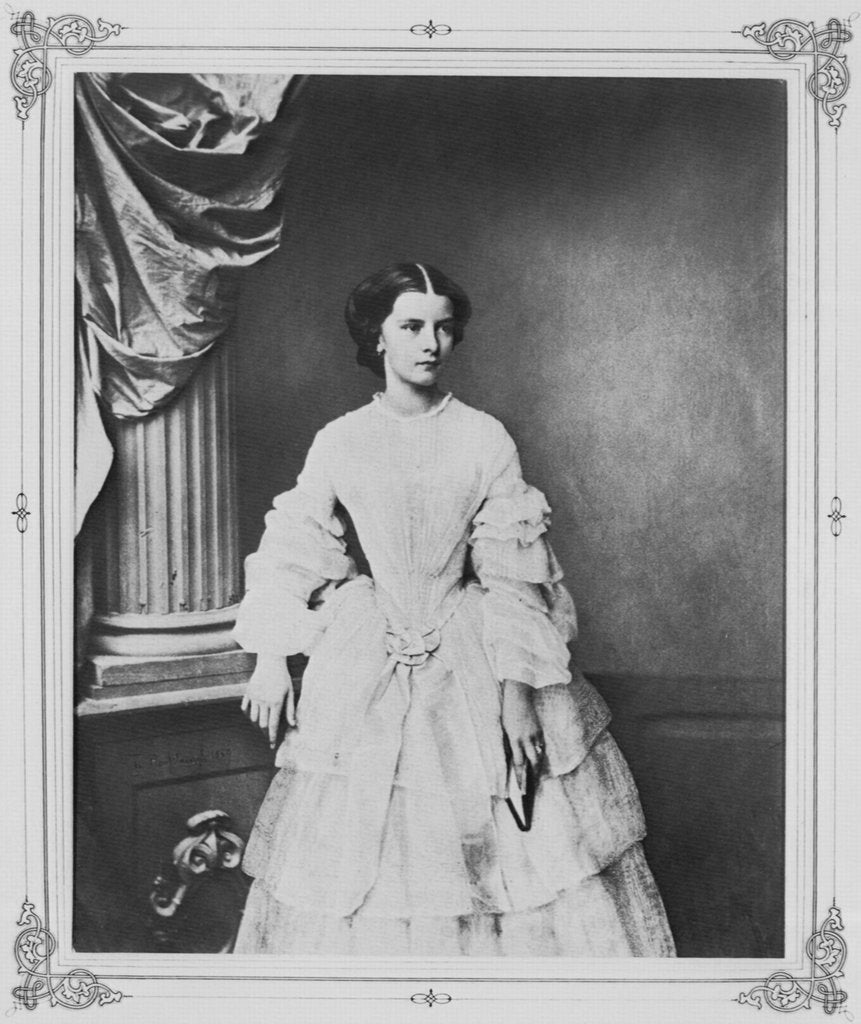 Detail of Empress Elisabeth of Austria, 1857 by Franz Hanfstaengl