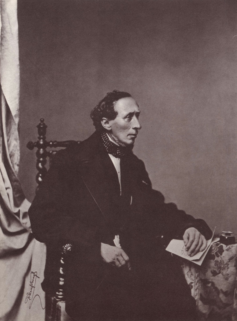 Detail of Hans Christian Andersen, Danish author, 19th century by Franz Hanfstaengl