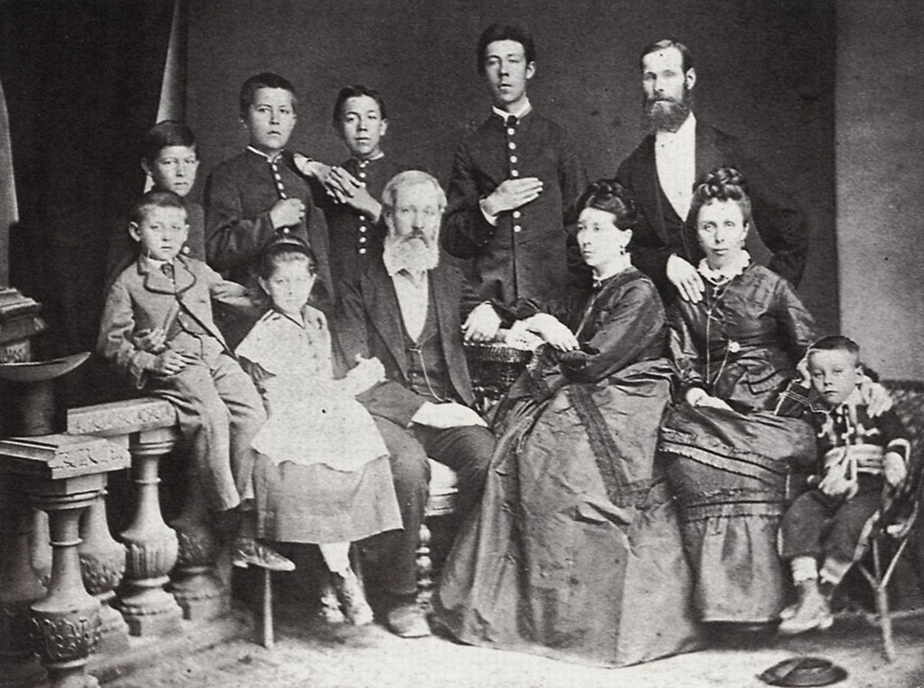 Detail of The family of Russian author and playwright Anton Chekhov, Taganrog, Russia, 1874 by S Isakovich