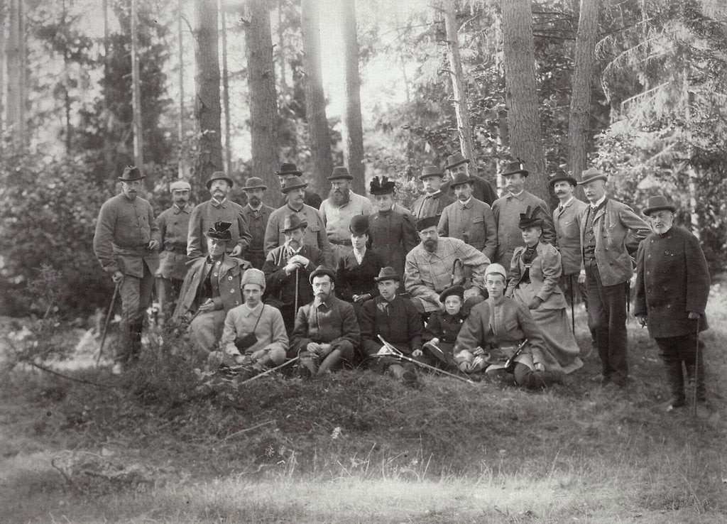 Detail of Tsar Alexander III with family and friends on a hunt in the Bialowieza Forest, Russia, 1894 by Unknown