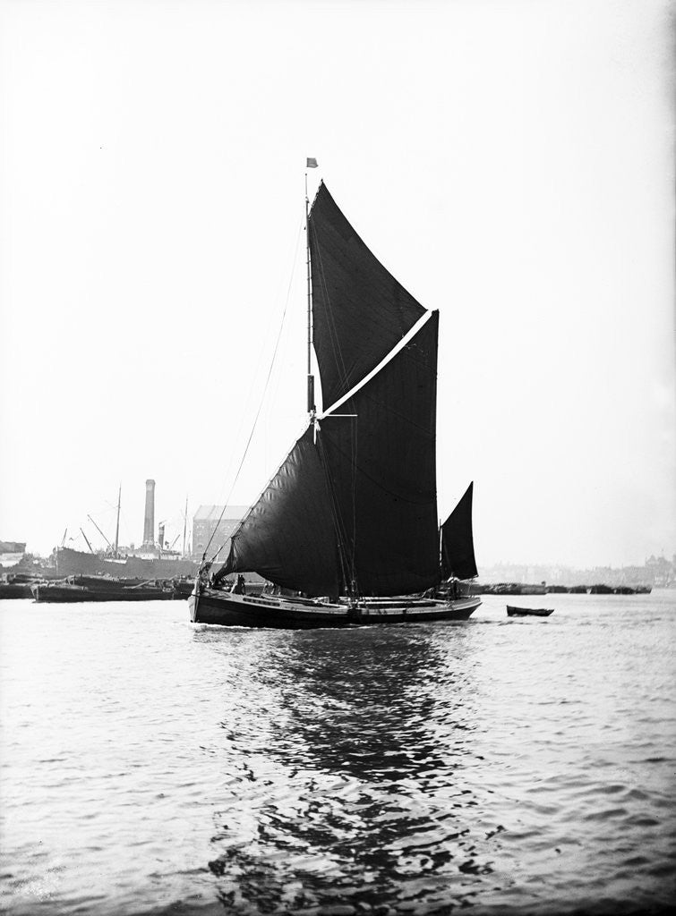 Detail of Topsail barge under sail on the Thames, London by Anonymous