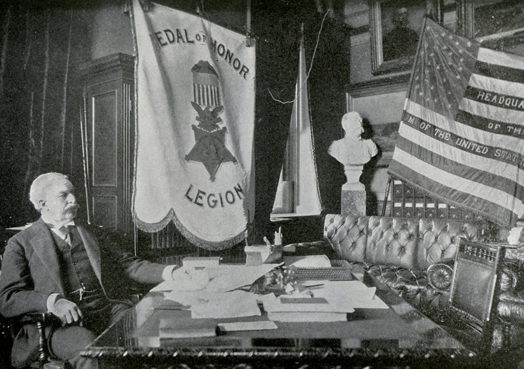 Detail of Nelson A Miles, US Army general, at his headquarters by Anonymous