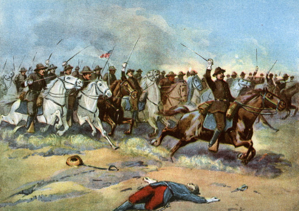 Detail of Cavalry charge by US regulars, Spanish-American War by Anonymous