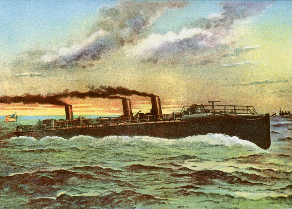 Detail of USS 'Porter', American torpedo boat by Anonymous
