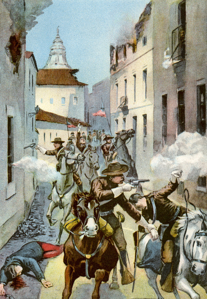 Detail of Street fight in Santiago, Cuba, Spanish-American War by Anonymous
