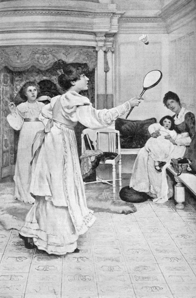 Detail of Battledore and Shuttlecock by Anonymous