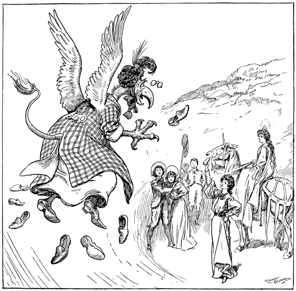 Detail of She became a carrier-griffin by Gordon Frederick Browne