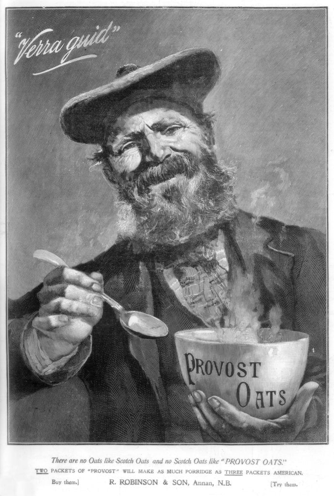 Detail of Advertisement for Provost Oats by Anonymous
