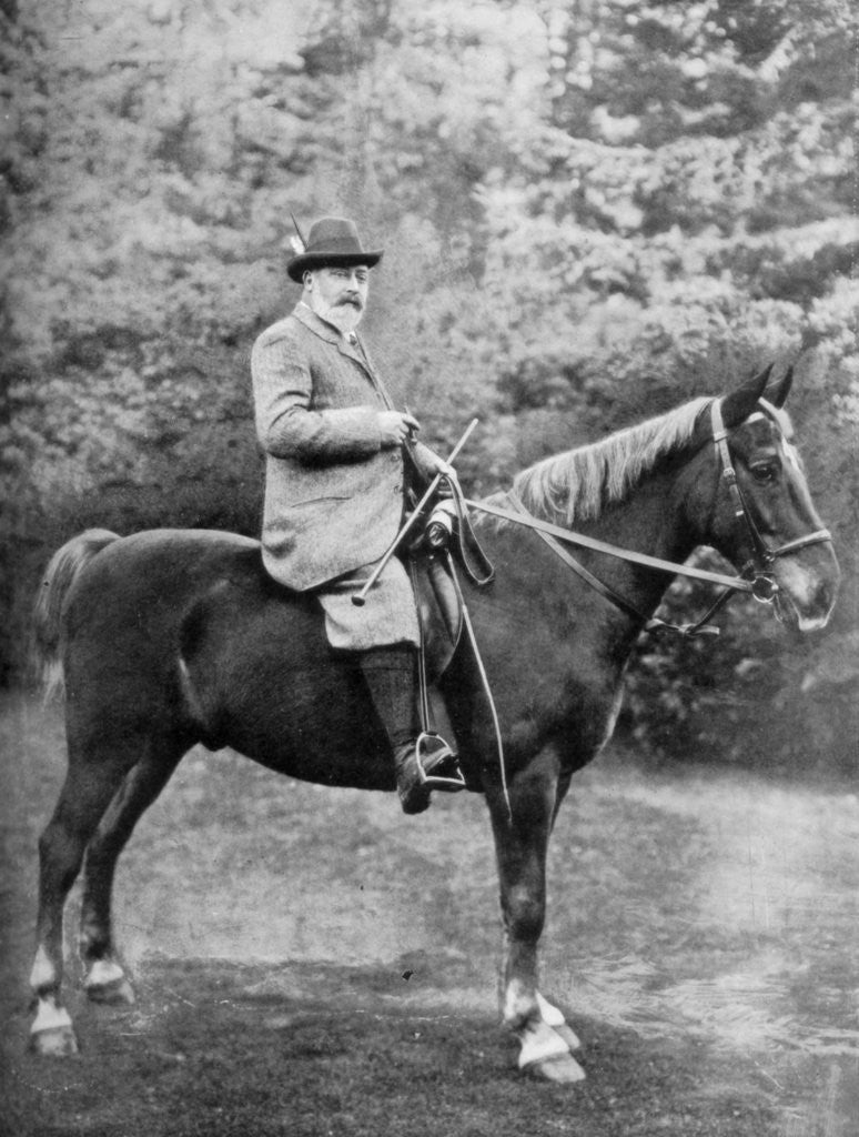 Detail of King Edward VII riding to the coverts at Sandringham, Norfolk by Knights-Whittome