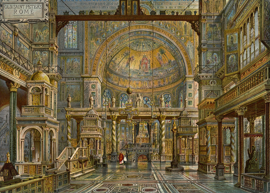 Detail of 'Restoration of Old St Peter's, Rome' by HW Brewer