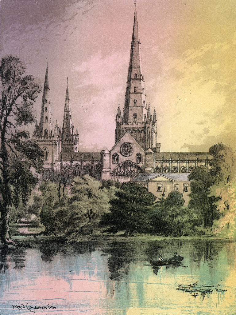 Detail of Lichfield Cathedral, Staffordshire by Alfred Concanen