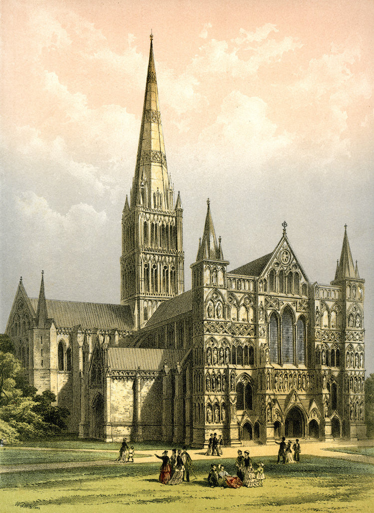Detail of Salisbury Cathedral, Wiltshire by WL Walton