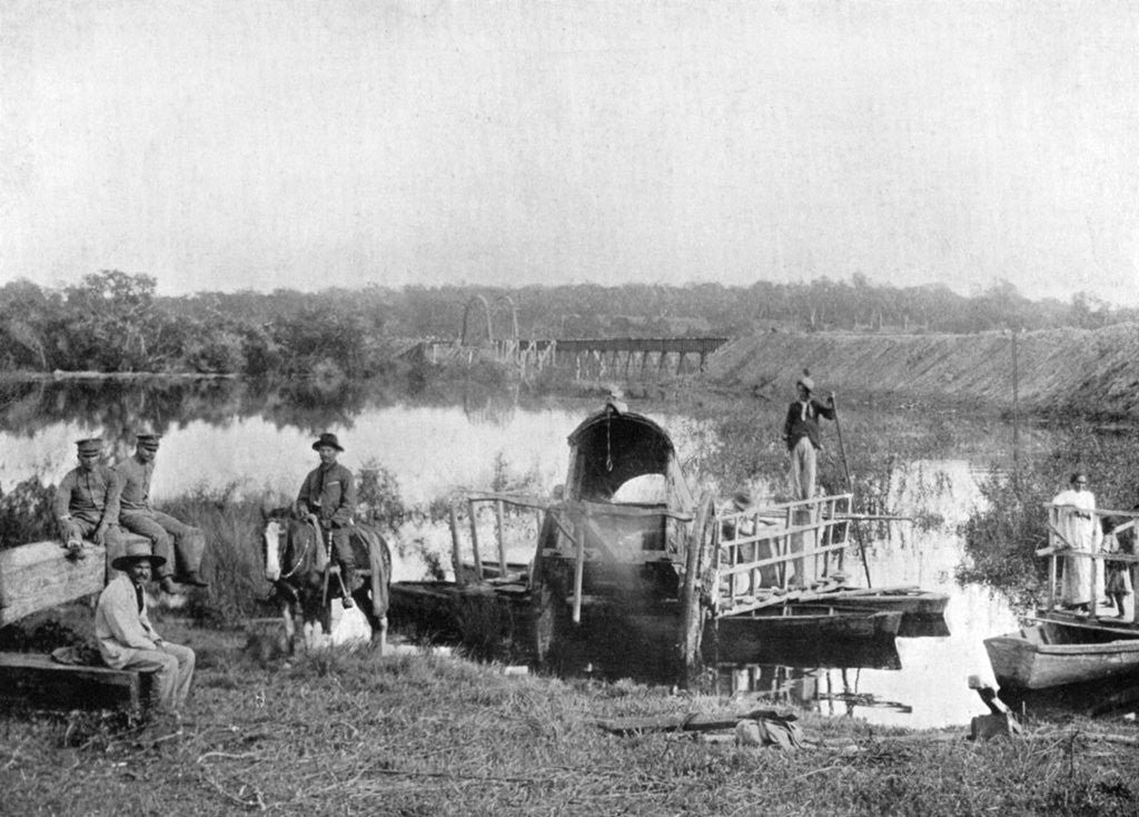 Detail of Waiting at the ferry, Paraguay by Anonymous