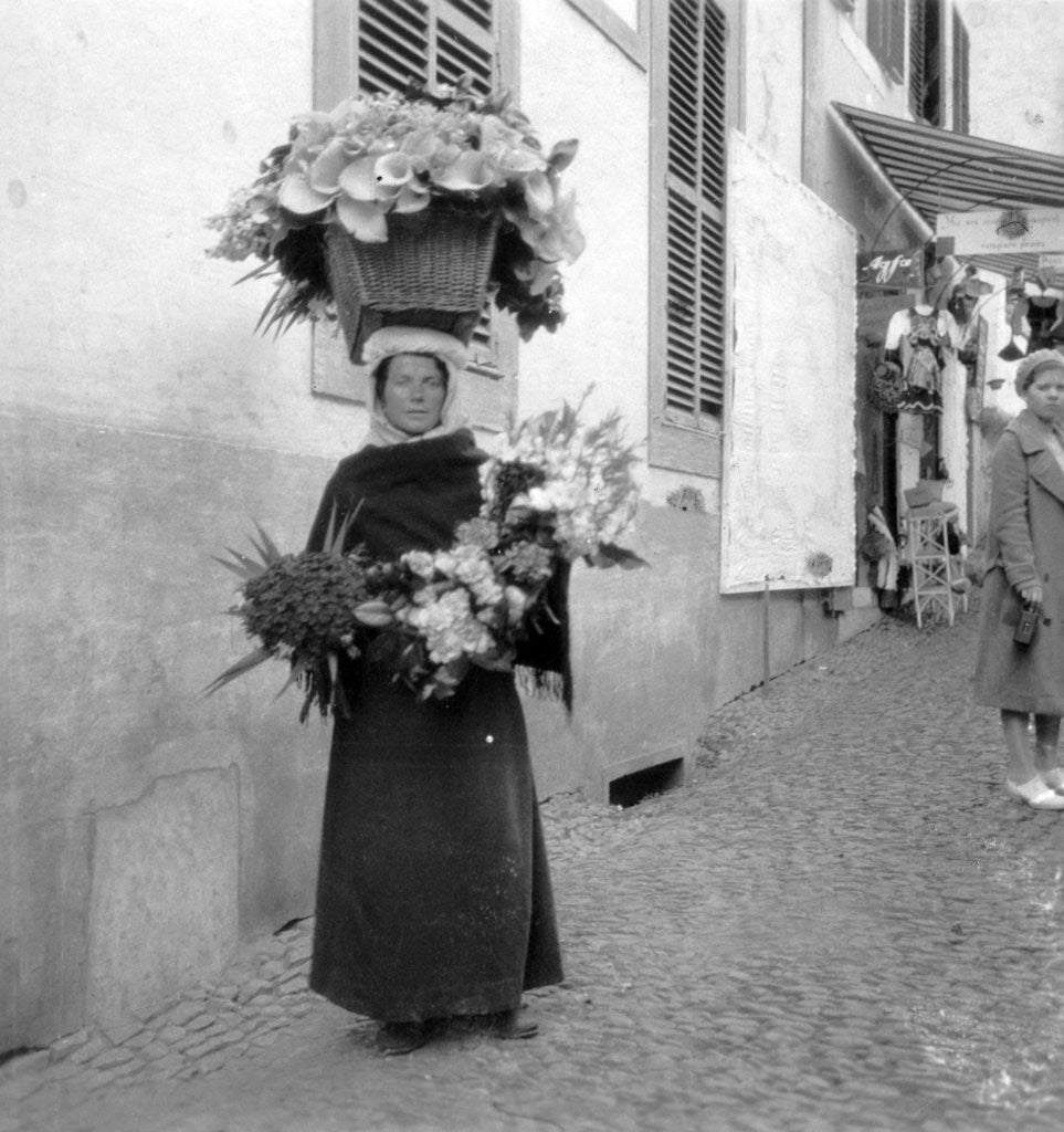 Detail of Flower seller, Funchal, Madeira by Anonymous
