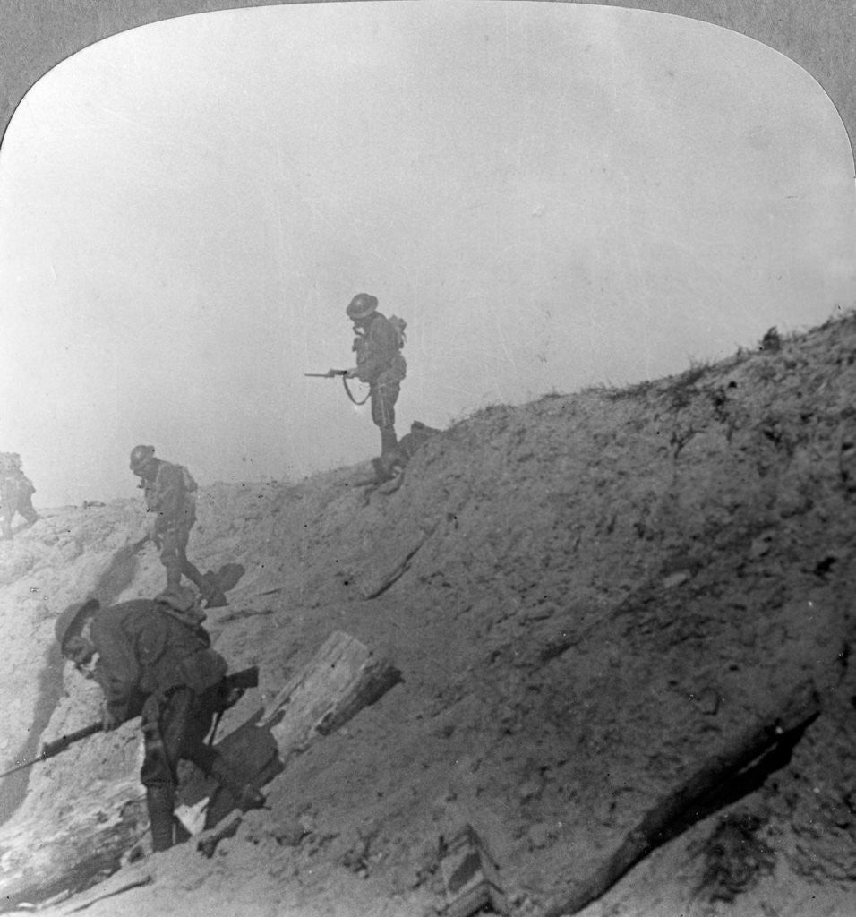 Detail of British troops advancing through gas, Passchandaele, Ypres, Belgium, World War I by Realistic Travels Publishers