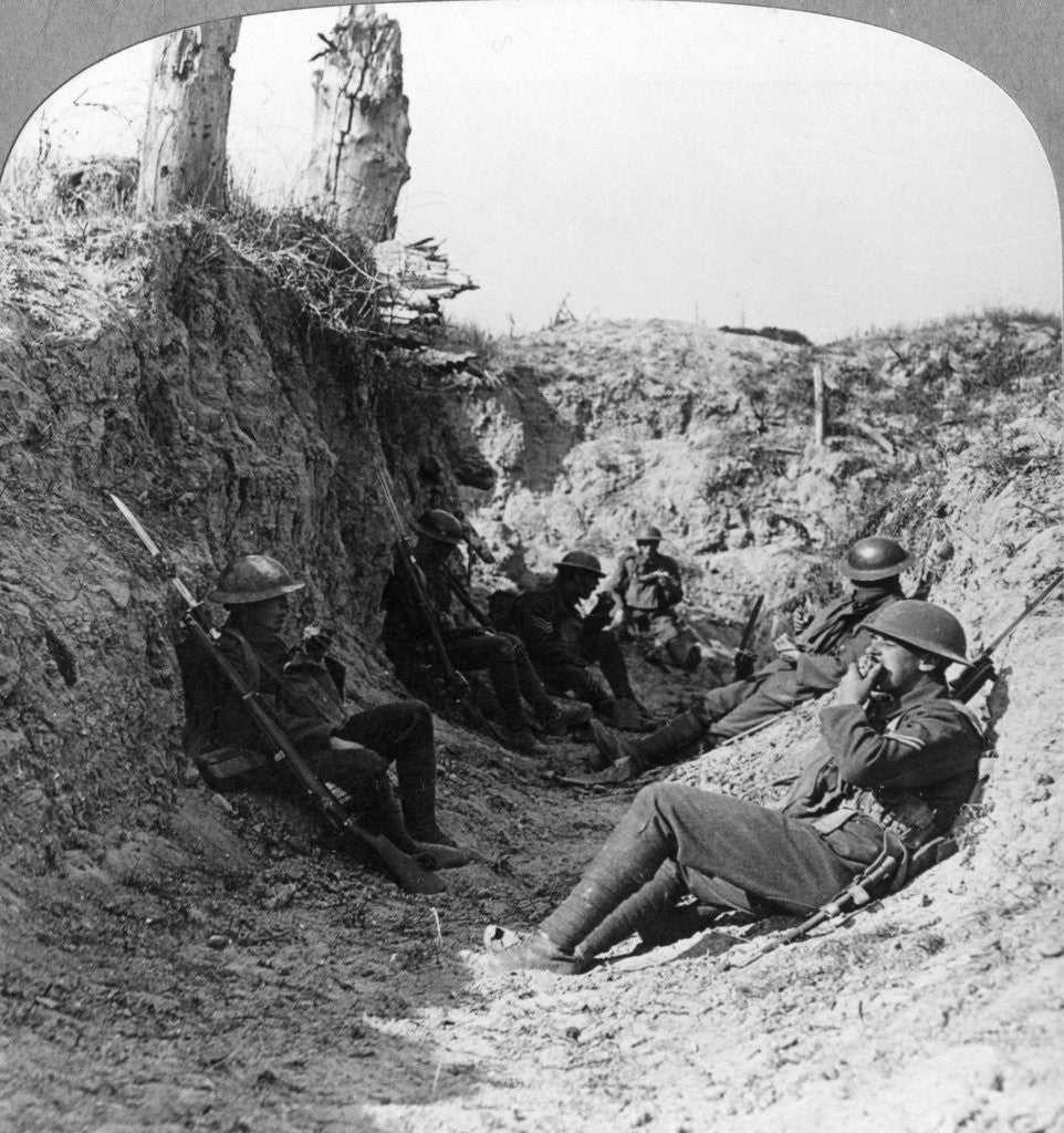 Detail of Troops waiting in a trench near Arras, France, World War I by Realistic Travels Publishers