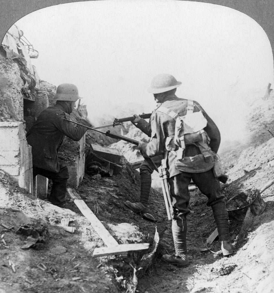 Detail of The capture of a German machine-gunner, Croisilles, France, World War I by Realistic Travels Publishers