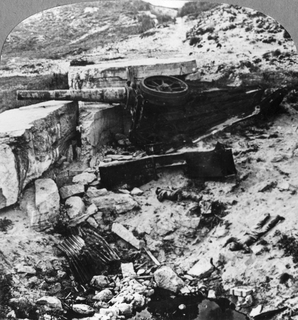 Detail of Destroyed German defence battery, Mariakerke, Belgium, World War I by Realistic Travels Publishers