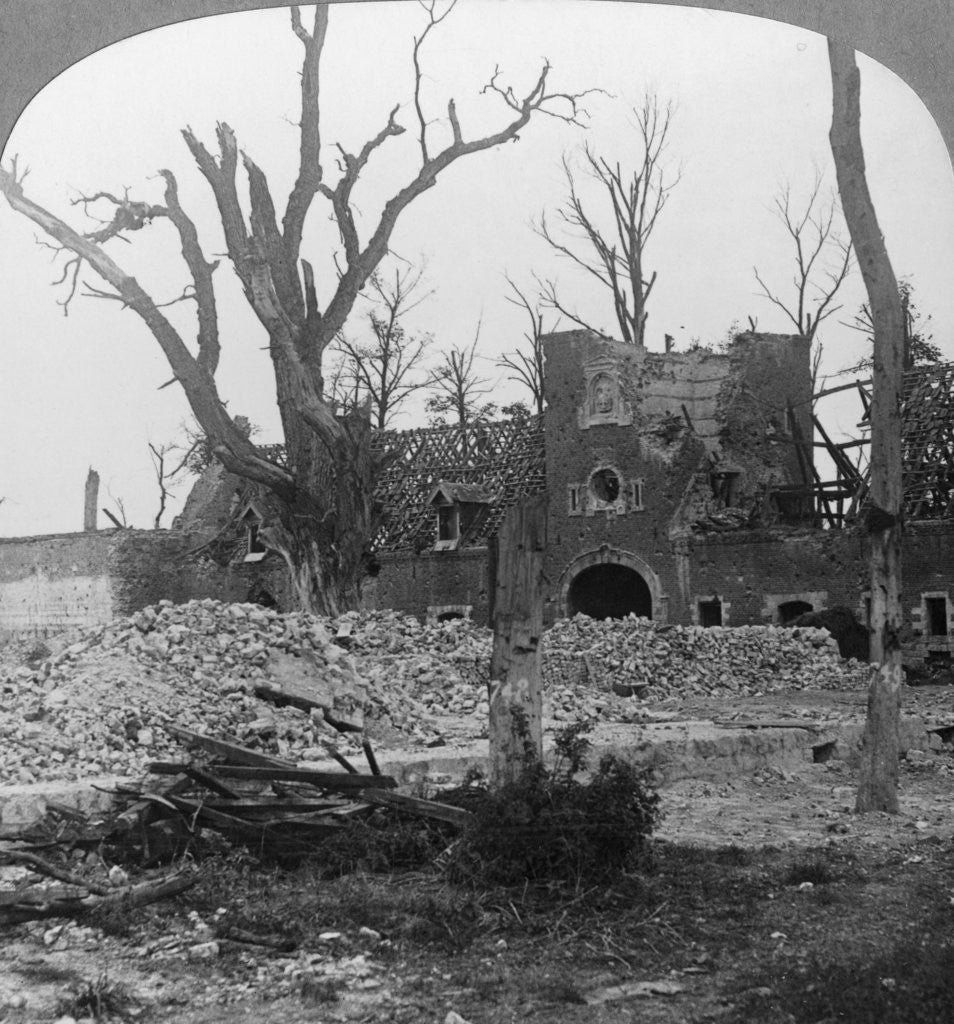 Detail of Ruins of Beury Chateau, Festubert, France, World War I by Realistic Travels Publishers