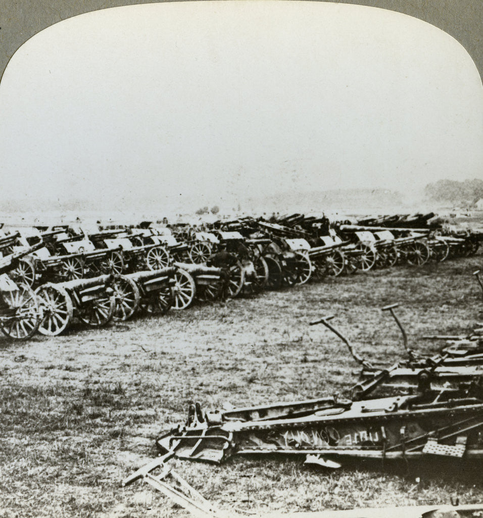 Detail of Hundreds of German guns captured at Couralette, France, Battle of Somme, World War I by Realistic Travels Publishers