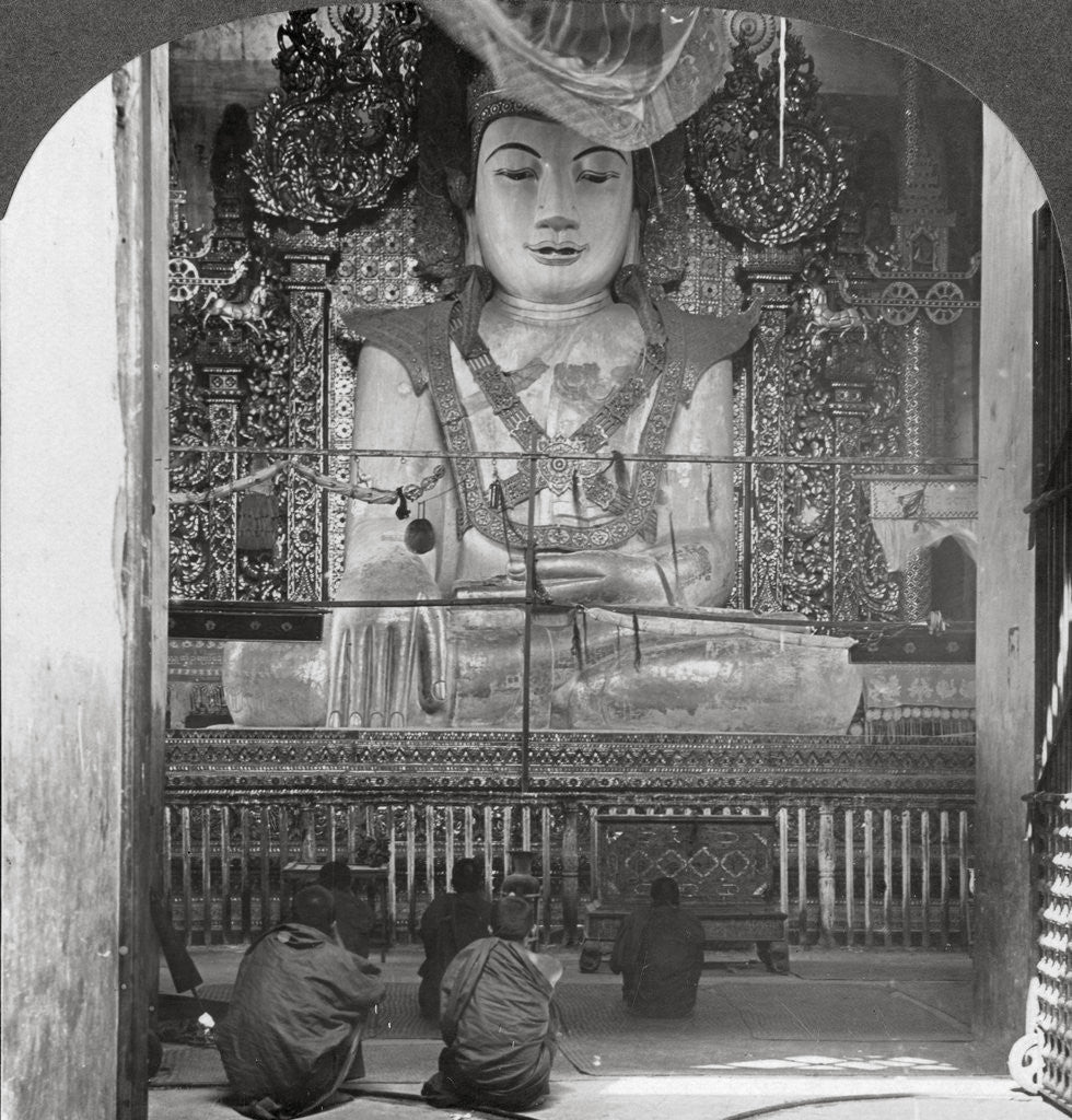 Detail of Marble Buddha in a pagoda, Mandalay, Burma by Stereo Travel Co