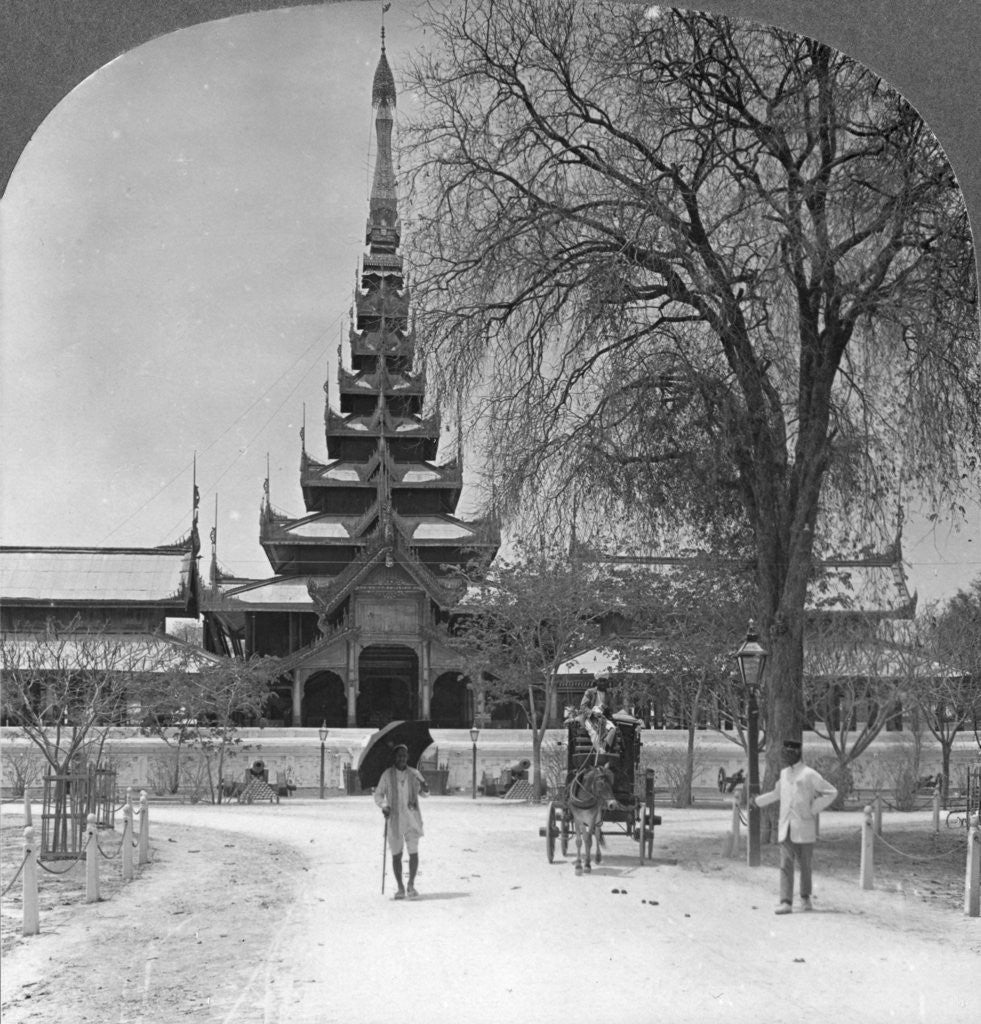 Detail of Front view of the Royal Palace, Mandalay, Burma by Stereo Travel Co