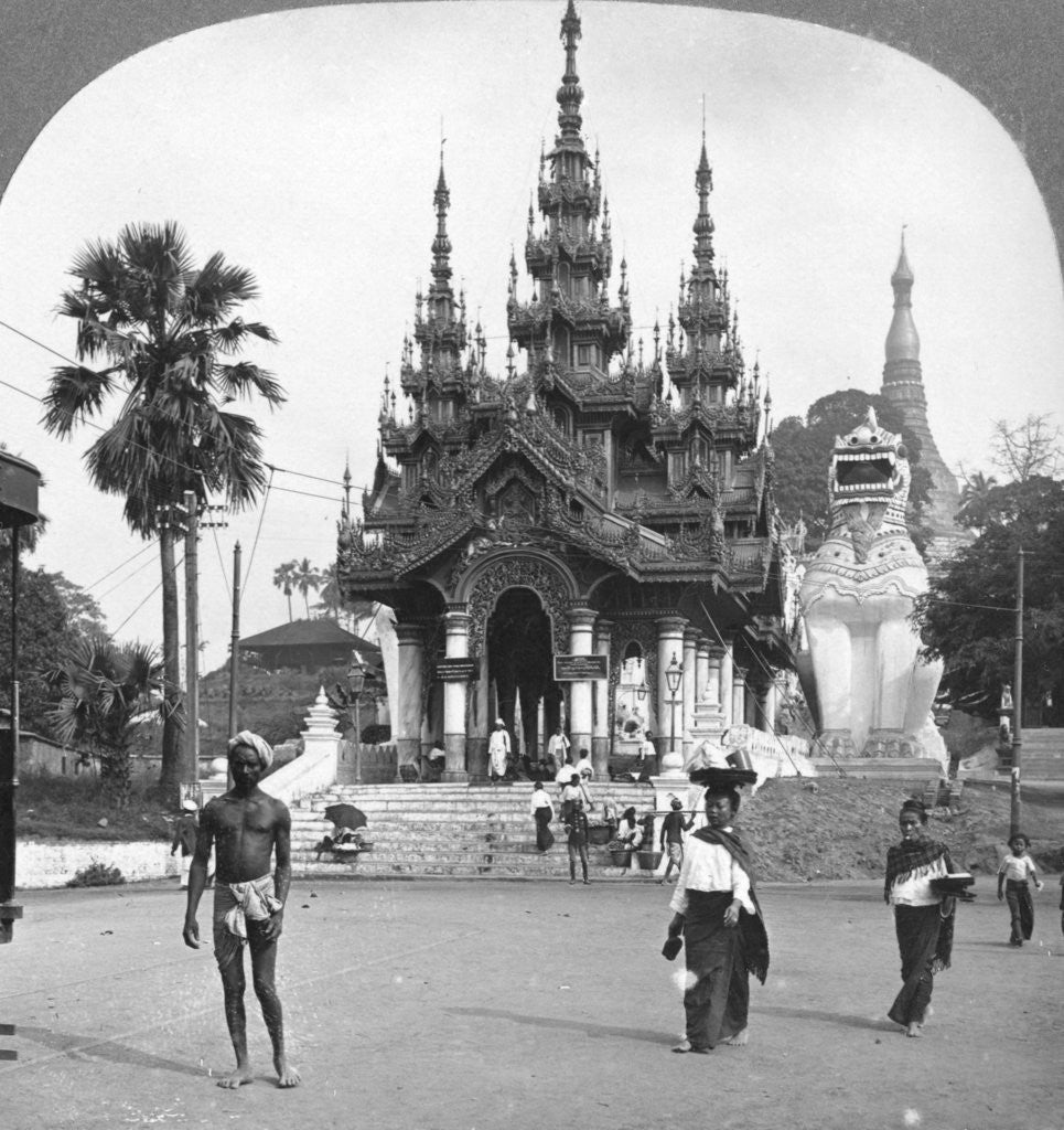 Detail of Main entrance, Shwedagon Pagoda, Rangoon, Burma by Stereo Travel Co