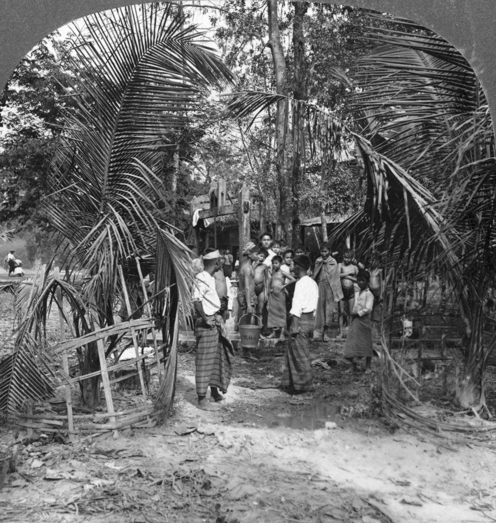 Detail of Schoolboys of the American Baptist Mission, Rangoon, Burma by Stereo Travel Co