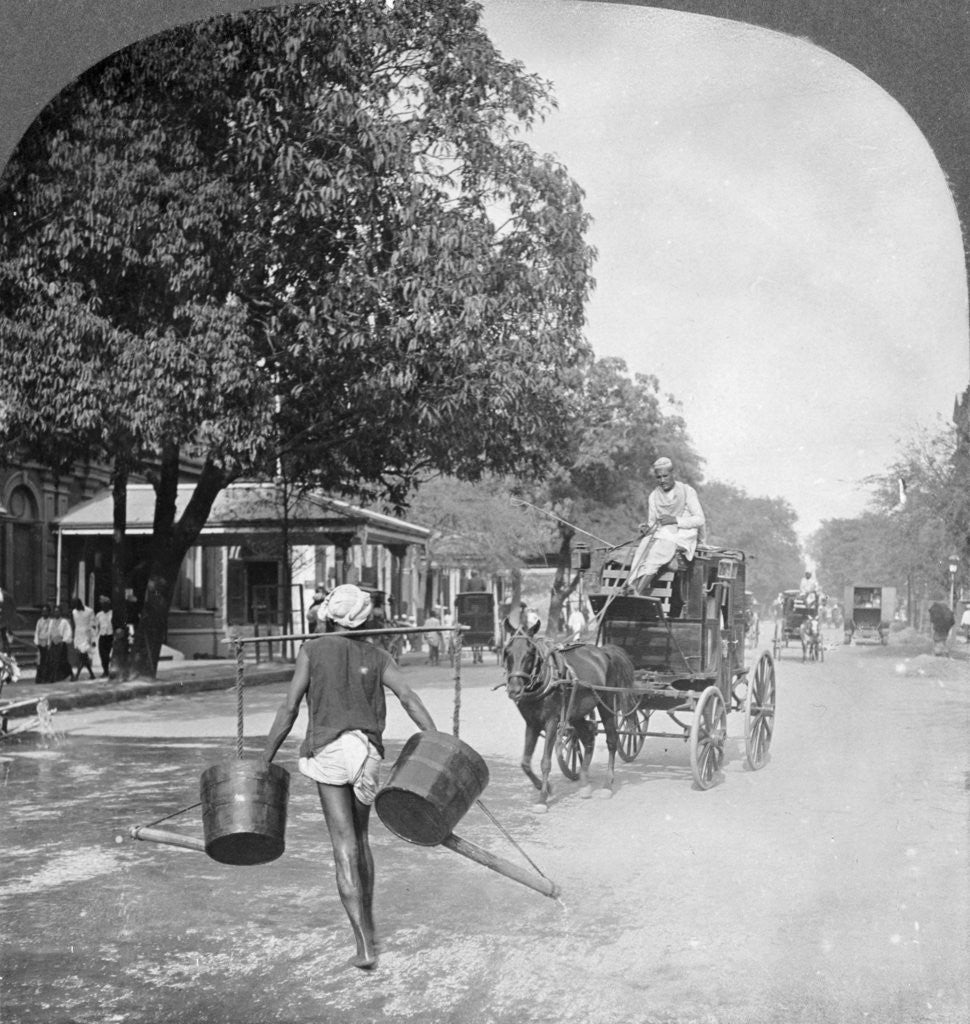 Detail of Watering the streets of Rangoon, Burma by Stereo Travel Co