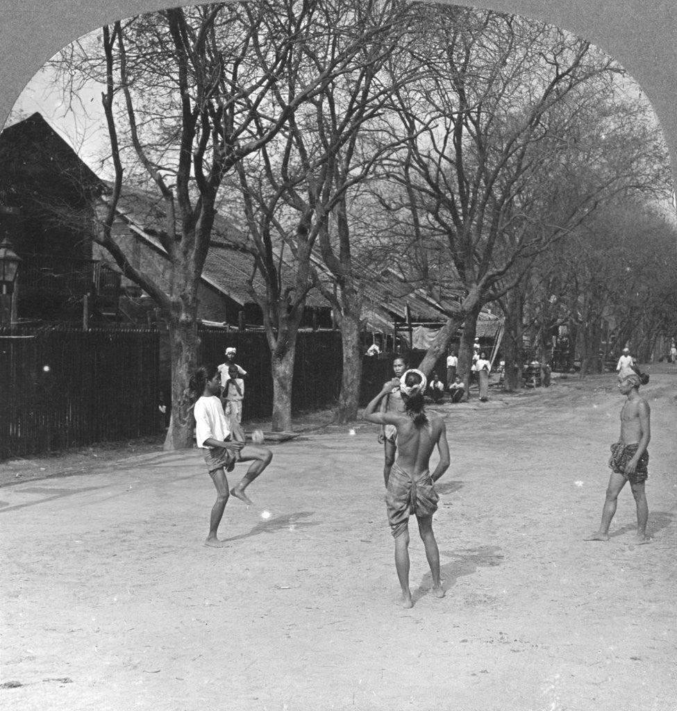 Detail of A native ball game in Burma by Stereo Travel Co