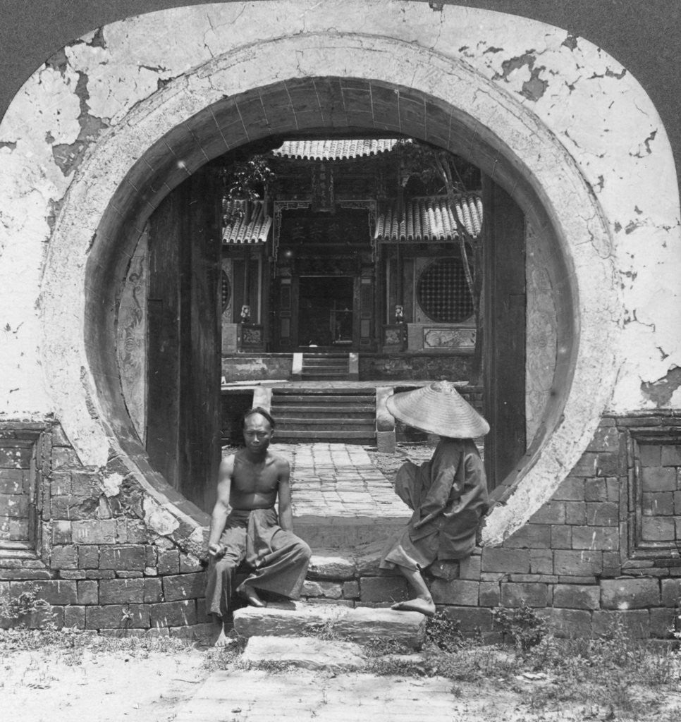 Detail of Curious gateway, entrance to a joss house, Bhamo, Burma by Stereo Travel Co