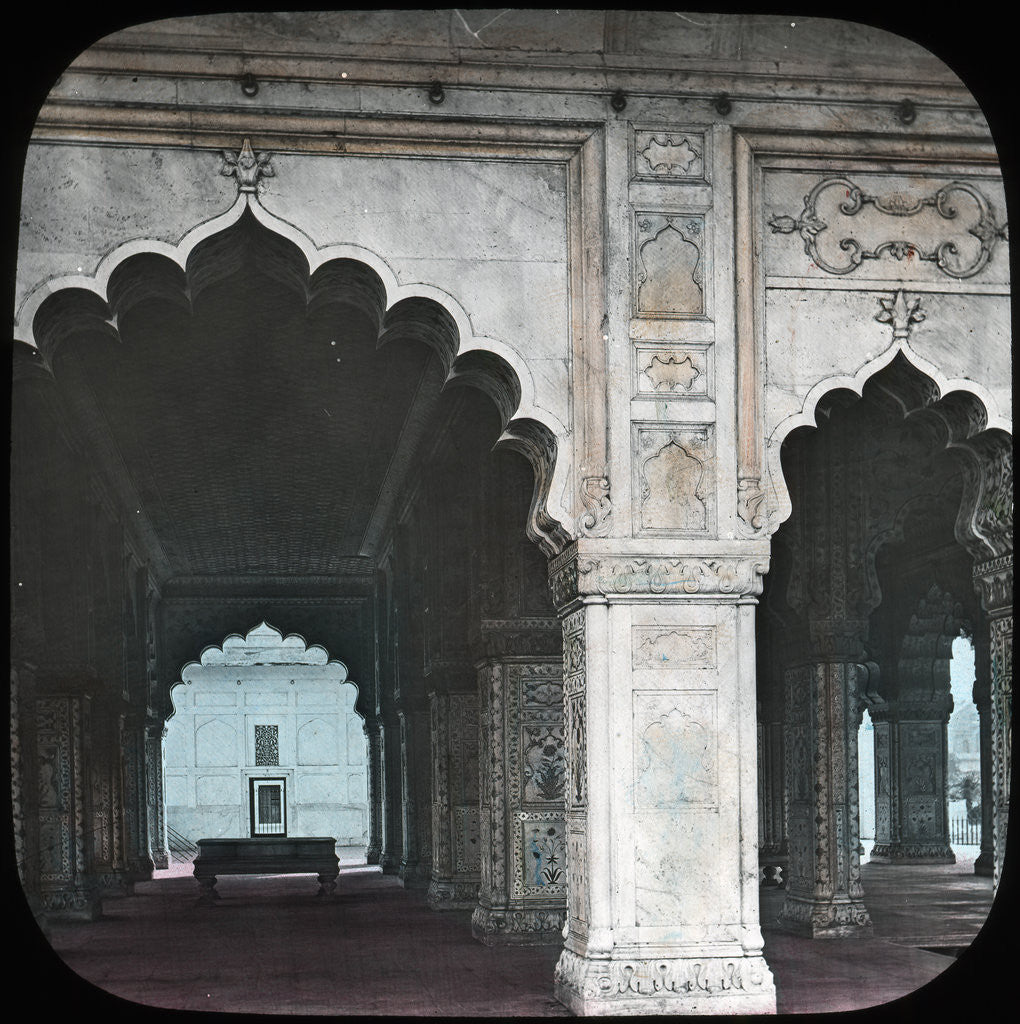 Detail of Interior of the Diwan-i-Khas, Red Fort, Delhi, India by Anonymous