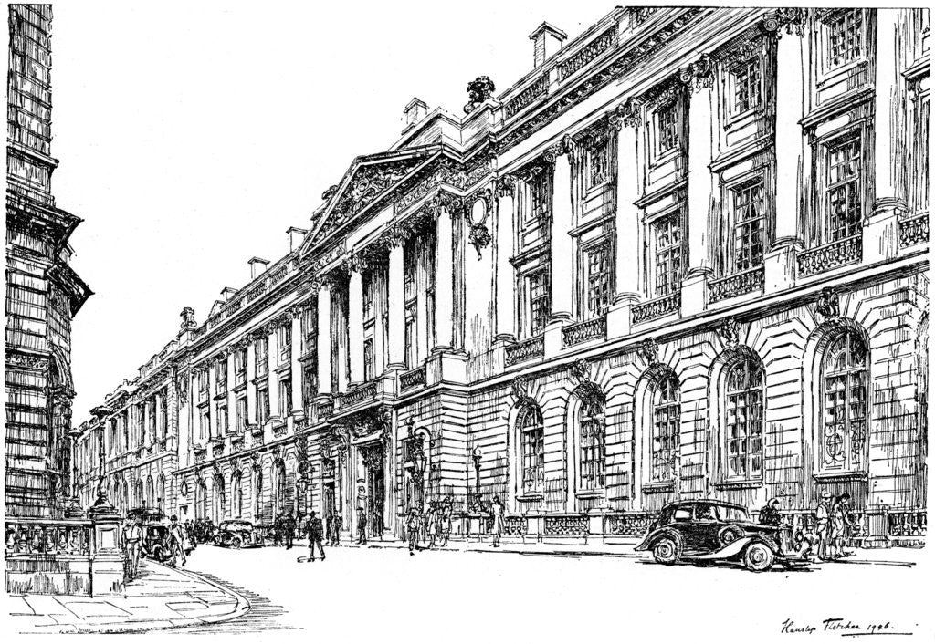 Detail of The exterior of the RAC Clubhouse in Pall Mall, London by Hanslip Fletcher