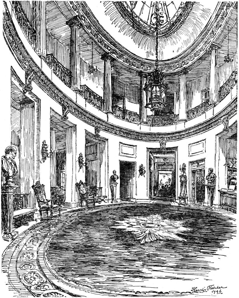 Detail of Entrance hall of the RAC clubhouse, Pall Mall, London by Hanslip Fletcher