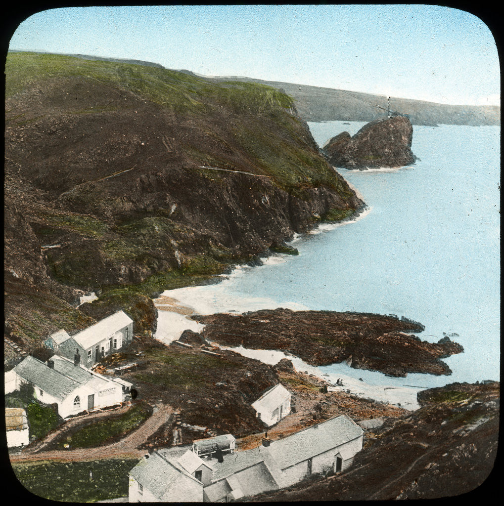 Detail of Kynance Cove and village, Cornwall by Church Army Lantern Department